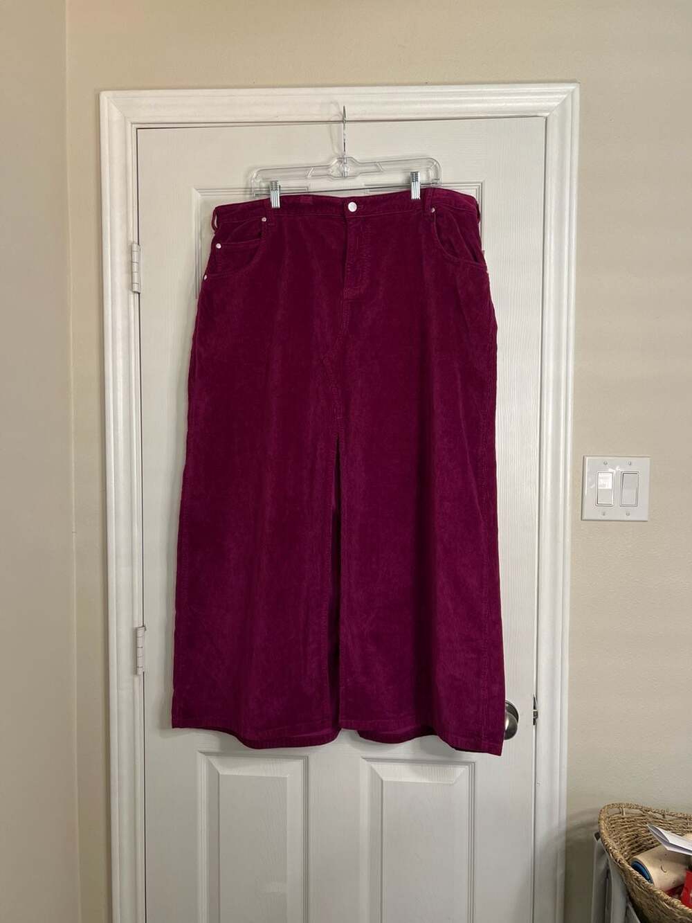 Pilcro by Anthropologie The Madi Front-Slit Corduroy Skirt, Size 18W